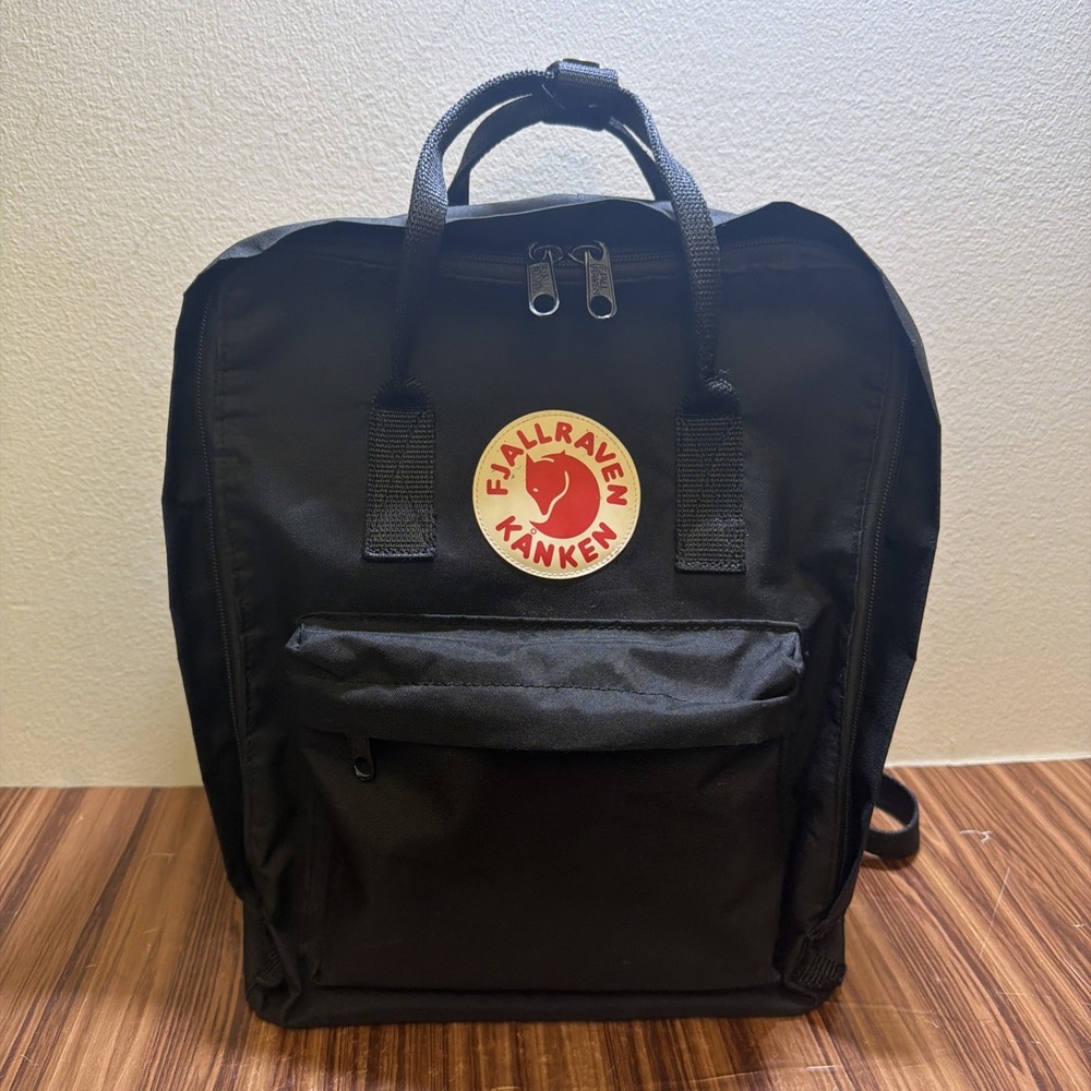 Fjallraven Kanken 23510 Classic Unisex Water resistant Zip Backpack Black 13x10"